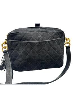 Authentic Chanel Matelassé Fringed Suede Shoulder Bag